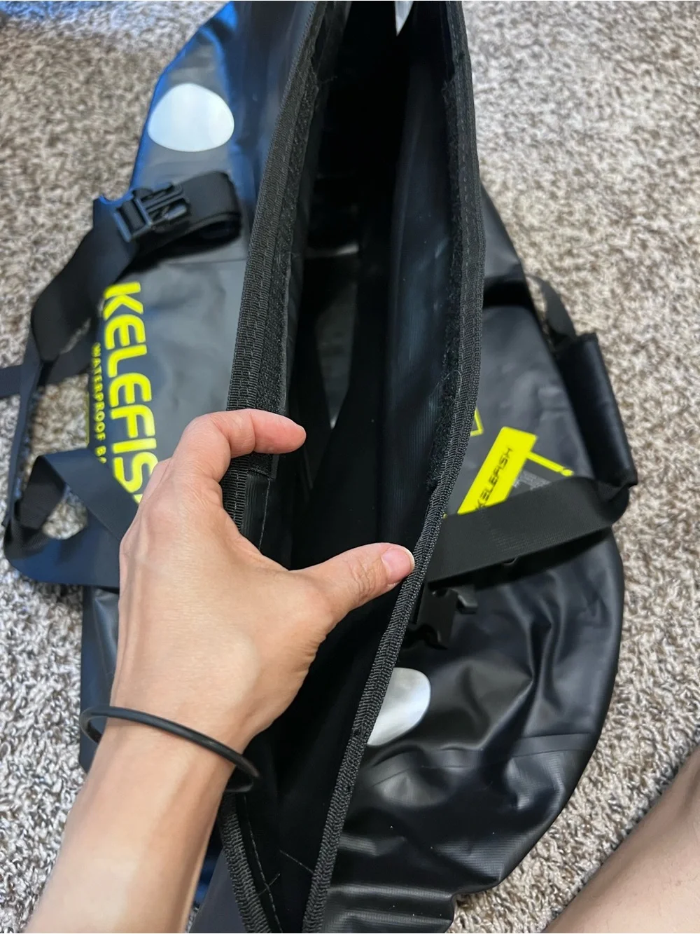 40L Waterproof Black Duffel Bag - Heavy-Duty Travel Gear